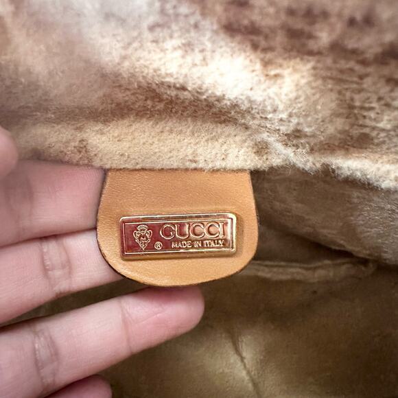 Gucci Vintage 70s Era Micro GG Monogram Crossbody Tan Canvas PVC Crossbody Bag - Picture 11 of 16